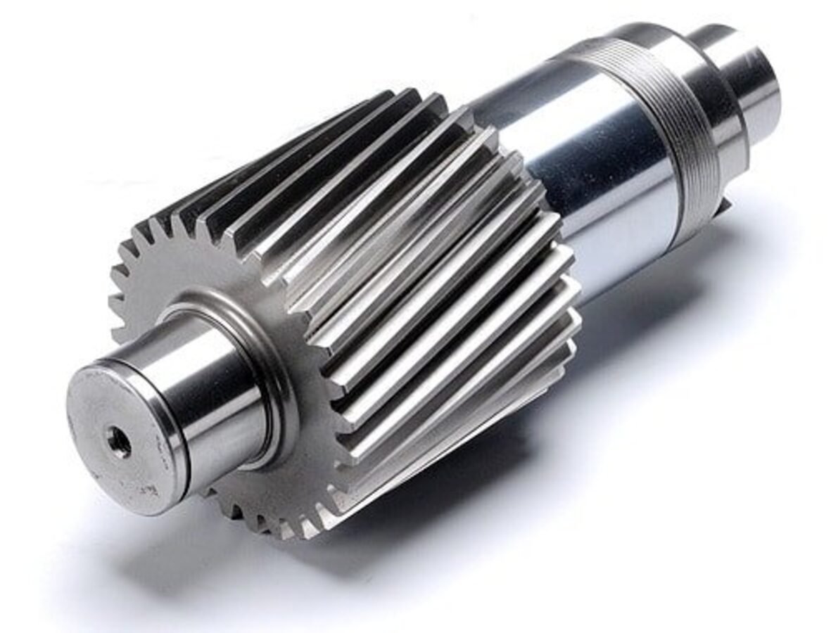 Shaft pinion teeth cutting at Parkash Gears - pinion teeth machined integrally on a steel shaft